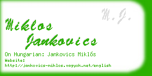 miklos jankovics business card