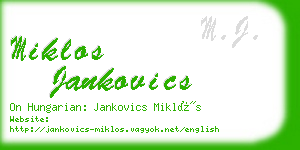 miklos jankovics business card